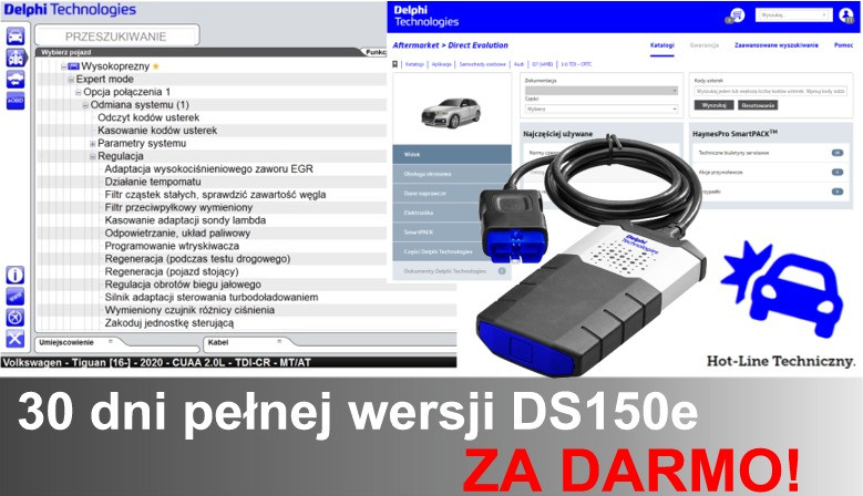 30 dniowa wersja oprogramowania Delphi DS150e Car Max lub Heavy Duty za darmo!